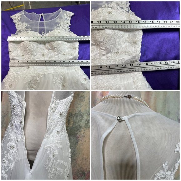 📌 JJs House Princess Wedding Gown, Tulle, Lace and Beading, Sleeveless - Picture 12 of 16